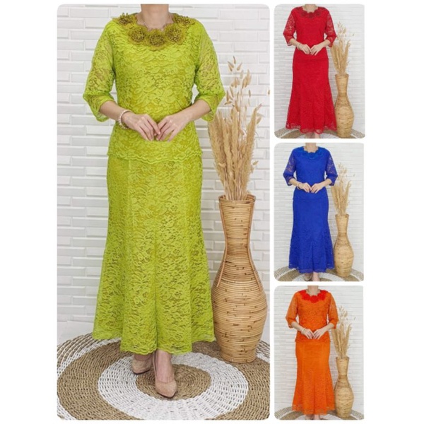 Set Brokat Rok Panjang