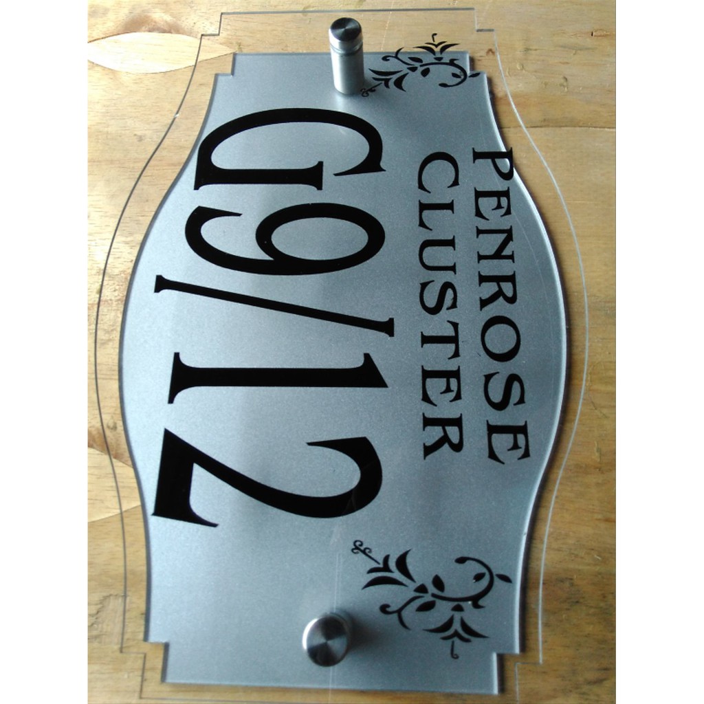 

nomor rumah unik akrilik dasar silver Berkualitas