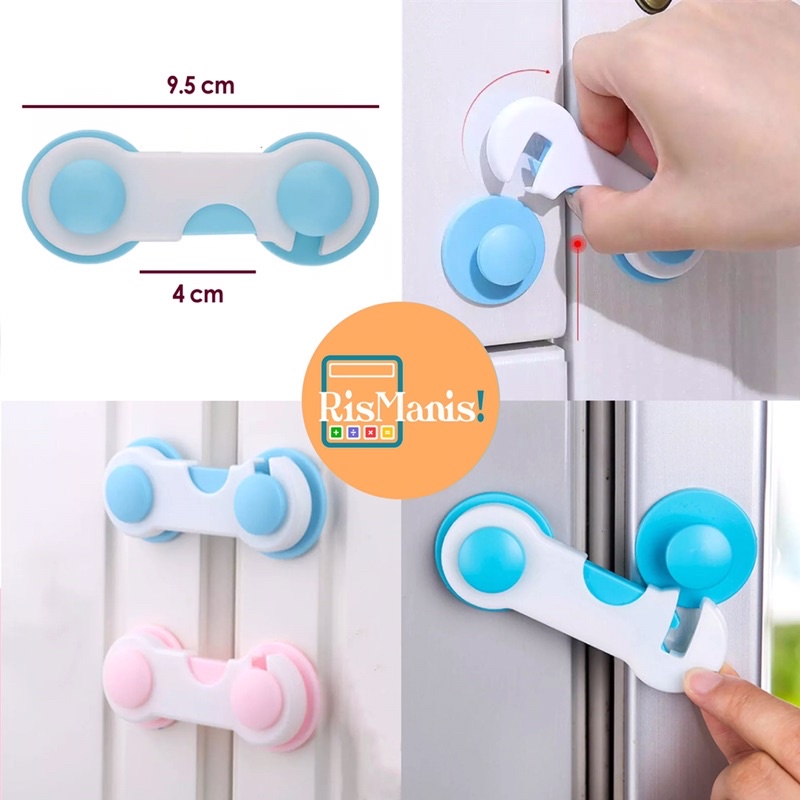 CABINET SAFETY LOCK - Kunci Pengaman Tambahan Laci Lemari Penahan Pintu Kulkas Jendela Bayi Balita