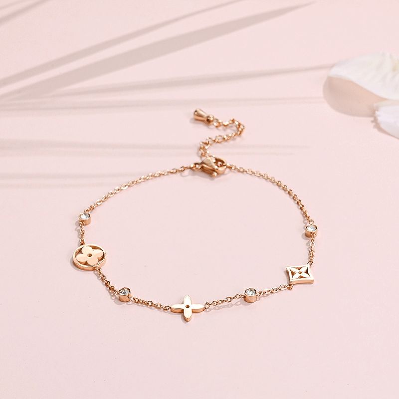 Gelang Titanium Clover Anti Karatan Wanita Korea Premium