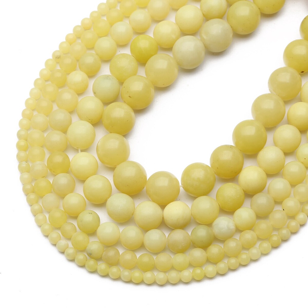 Lemon Jade Stone Beads, Diameter 4/6/8/10/12mm, Diameter lubang sekitar 1mm, digunakan untuk Membuat Perhiasan DIY Strand