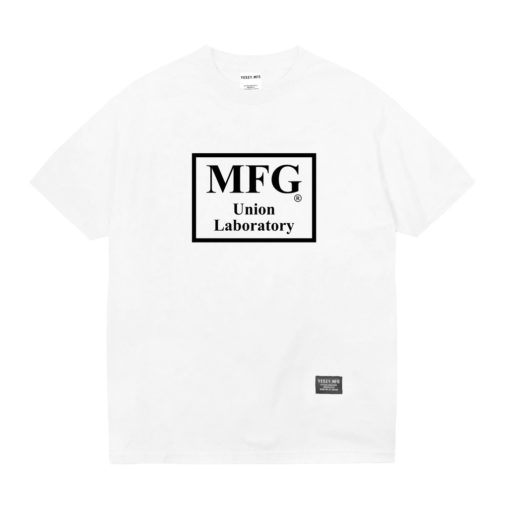 YESZY.MFG Tshirt White Square F. Black