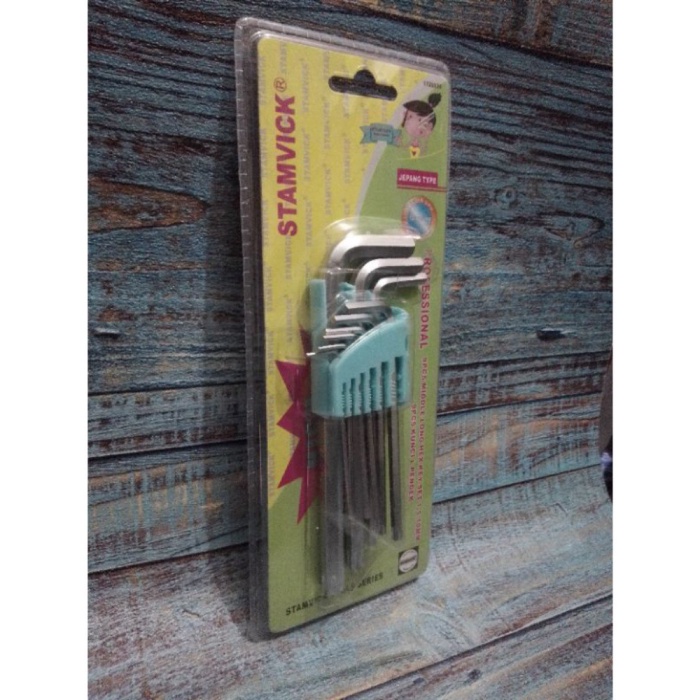 stamvick kunci L set bintang lubang set