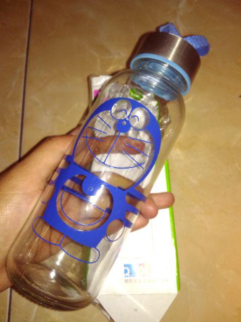 Bpt - B182 Botol Minum Kaca Karakter Clear / Free Kotak