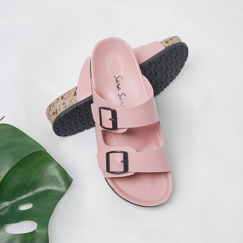 Sarasara JINNY Sandal Birken Sandal Slide Casual Fashion Wanita Kekinian Trendy Terbaru-3