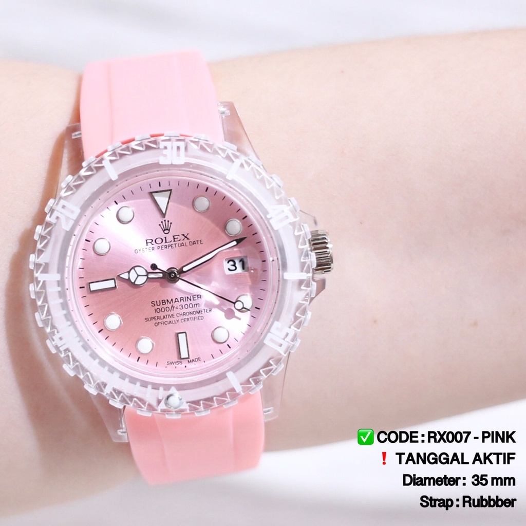 Jam tangan digital pria wanita rubber transparan watch anti air RX007