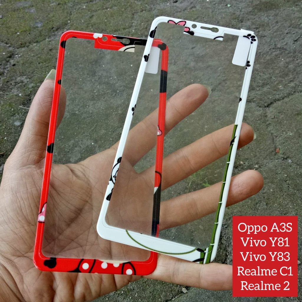 Tempered Glass Oppo A3s Realme 2 C1 Vivo Y81 Y83 Motif Disney