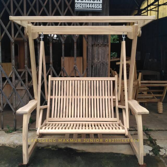 Bangku teras ayunan taman kayu jati jepara
