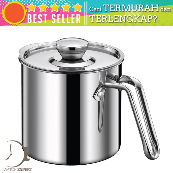 Bisa COD Tempat Penyimpanan Minyak Oil Can Stainless Steel 1300ml With Filter - Hsinchu J9789