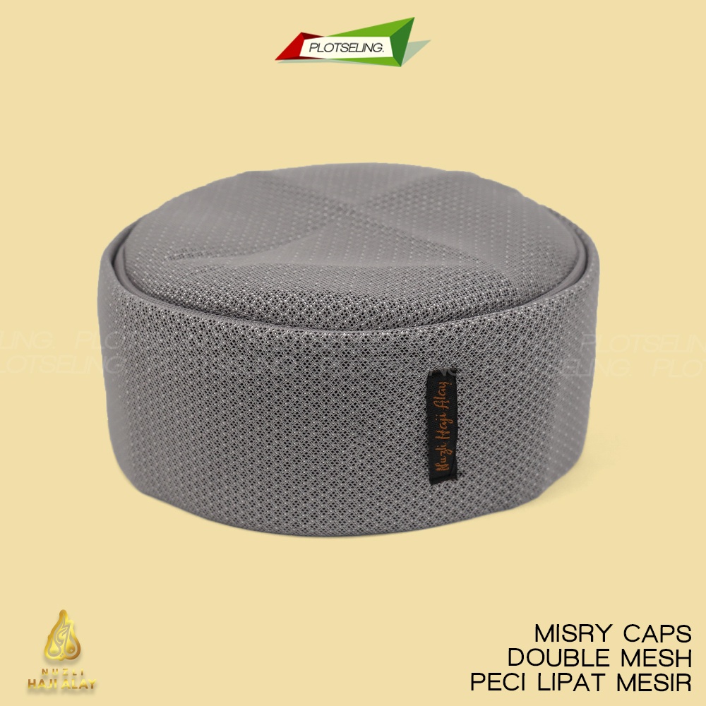 Peci Lipat MESIR DOUBLE MESH Premium Haji Alay Kopiah Hitam Putih Abu Biru Kopyah Sholat Maiyah Cak Nun Kopeah Santri Bulat Pria Anak Dewasa Kupluk Laki Motif Rosal Hat Polos Jaring Madun Pakol Habasa Malaysia Oman Assagofah Terompah Madinah NU Ori
