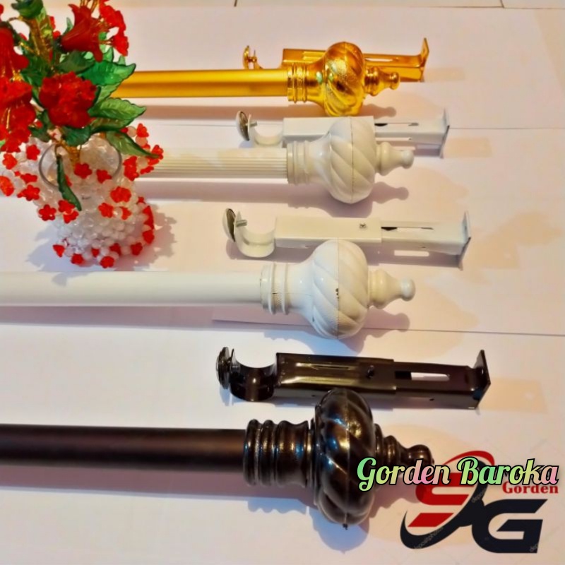 Besi Gorden full set ||Batang Gorden ||Tiang gorden motif uril polos garis