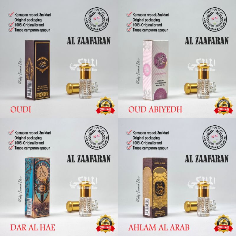 Parfum Repack 3ml Original Al Zafaaran Al Haramain