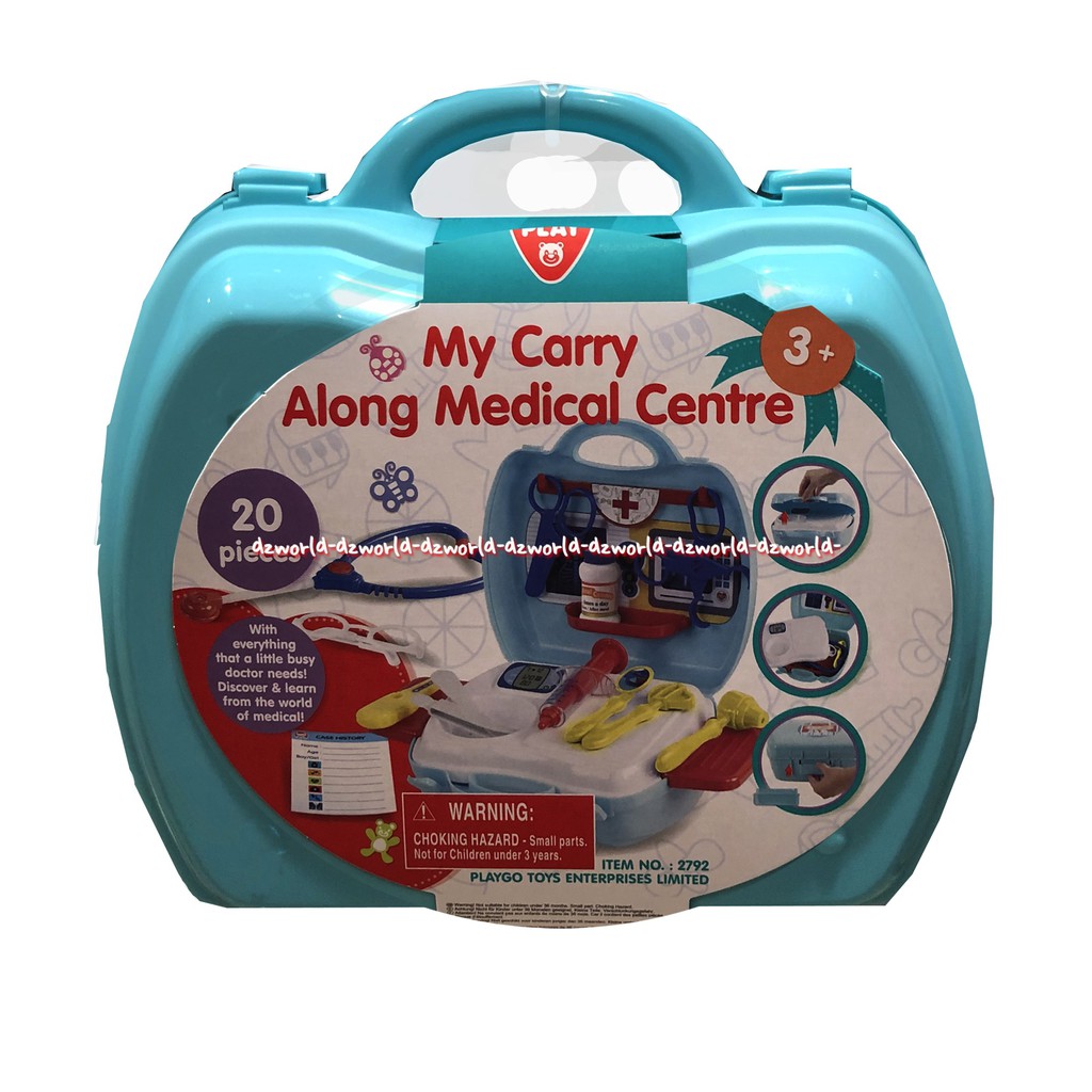 Play Go My Carry Along Medical Centre Portable Tas Mainan Anak Dokteran 20pcs