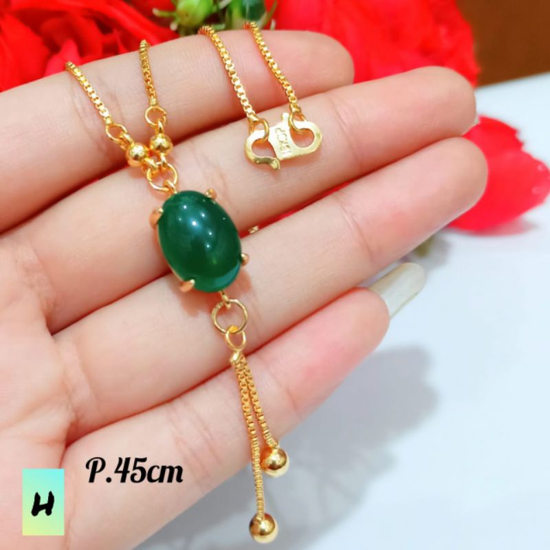 Kalung Koye Jurai motif batu alam warna warni emas anti karat murah berkualitas