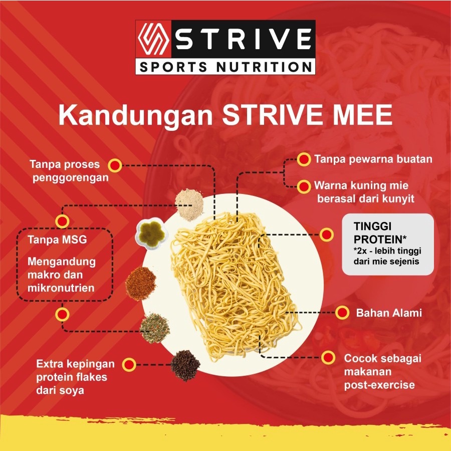 STRIVE MEE Mie Goreng Mie Ayam Bawang Carbo Load 1karton isi 20pcs