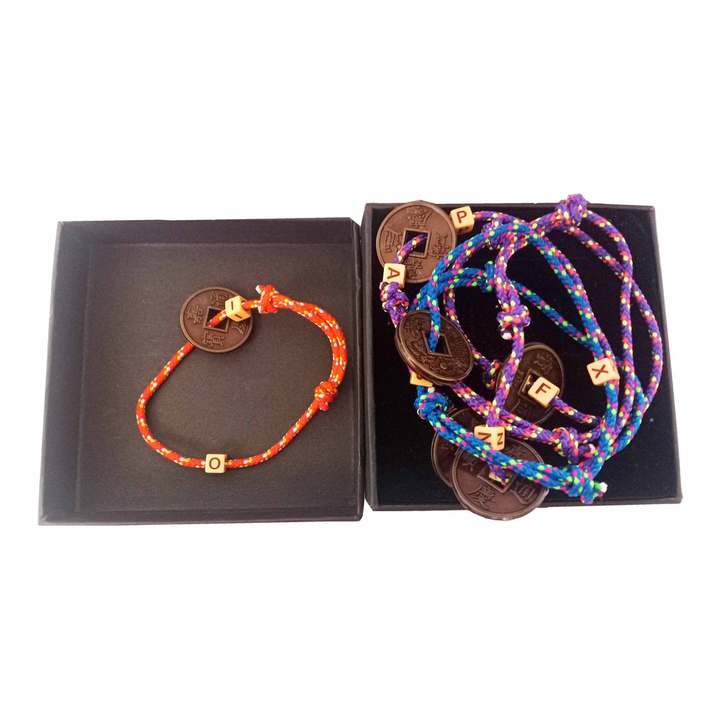 Isi 12 pcs Gelang Etnik Tali Rajut Prusik seri Koin