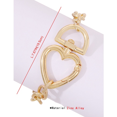 LRC Gelang Tangan Fashion Golden Alloy Chain Love Buckle Bracelet