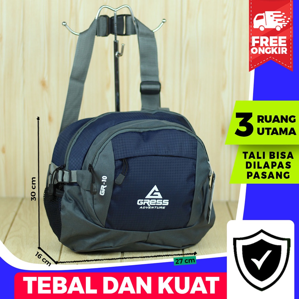 SLING BAG PRIA GRESS ORIGINAL Tas Selempang Fashion Cowok Out Door Sporty Adventure Hiking Real Pict