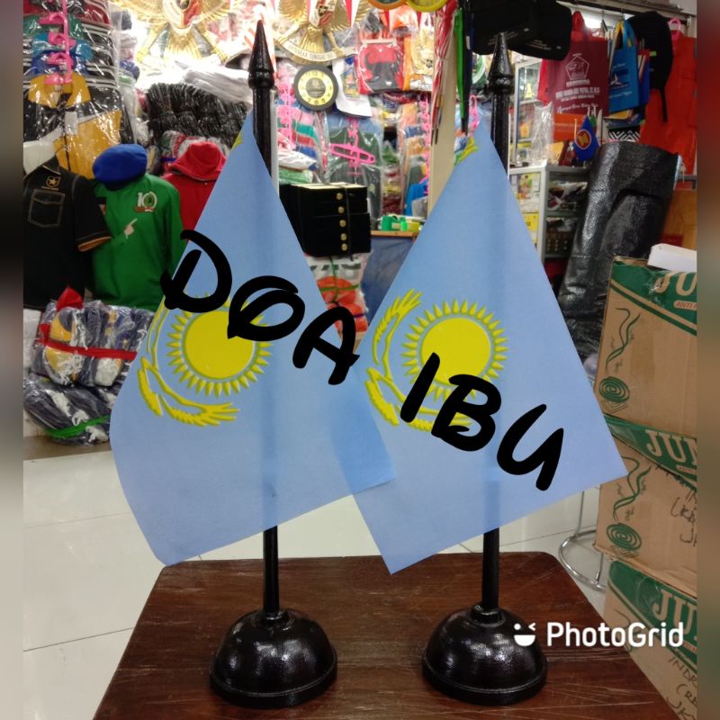 

best seller tiang kayu meja+bendera KAZAKHSTAN ready stock