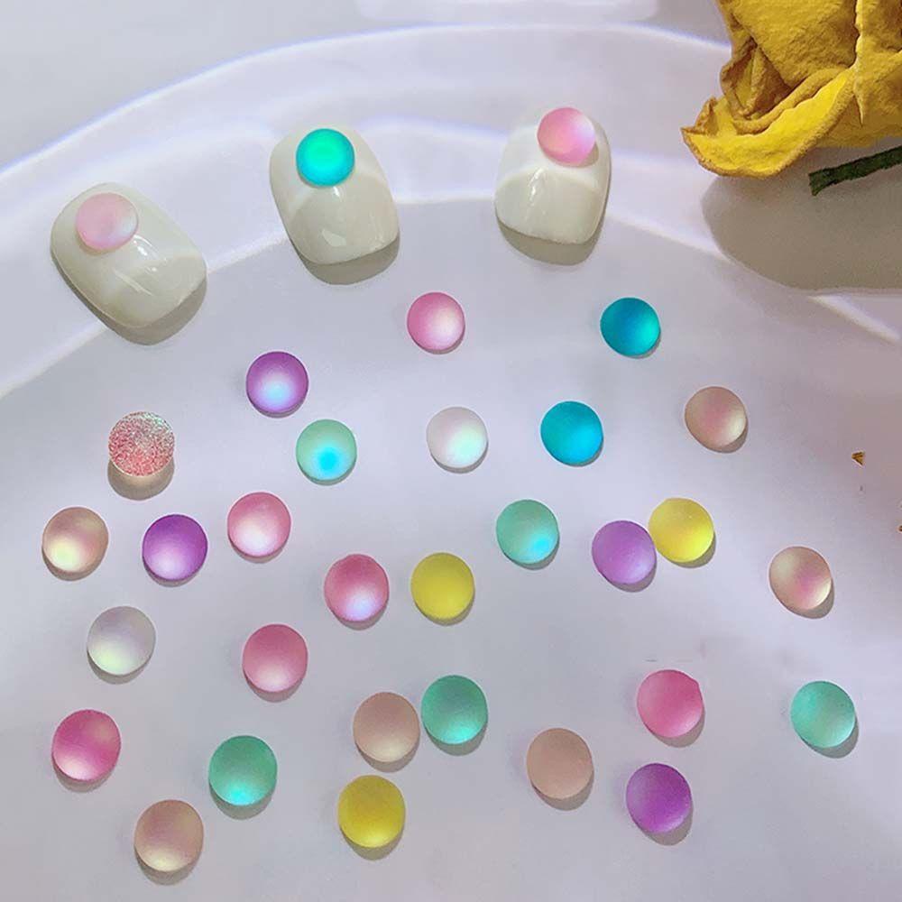 Mxbeauty Perhiasan Nail Art Resin Flash Aurora Symphony Flat Bottom Drill Mata Kucing DIY Ornamen