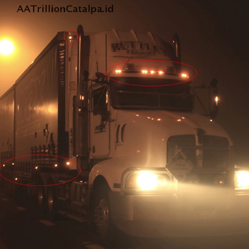 Aatrillioncatalpa Lampu Sein Samping Mobil Truk Trailer LED Mini Bentuk Peluru Bulat