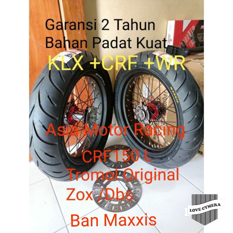 Sepaket Velg Supermoto Klx 150 Bf Dtracker/Honda CRF150 WR155 Velg 250-300 350 ring 17 tromol Origin