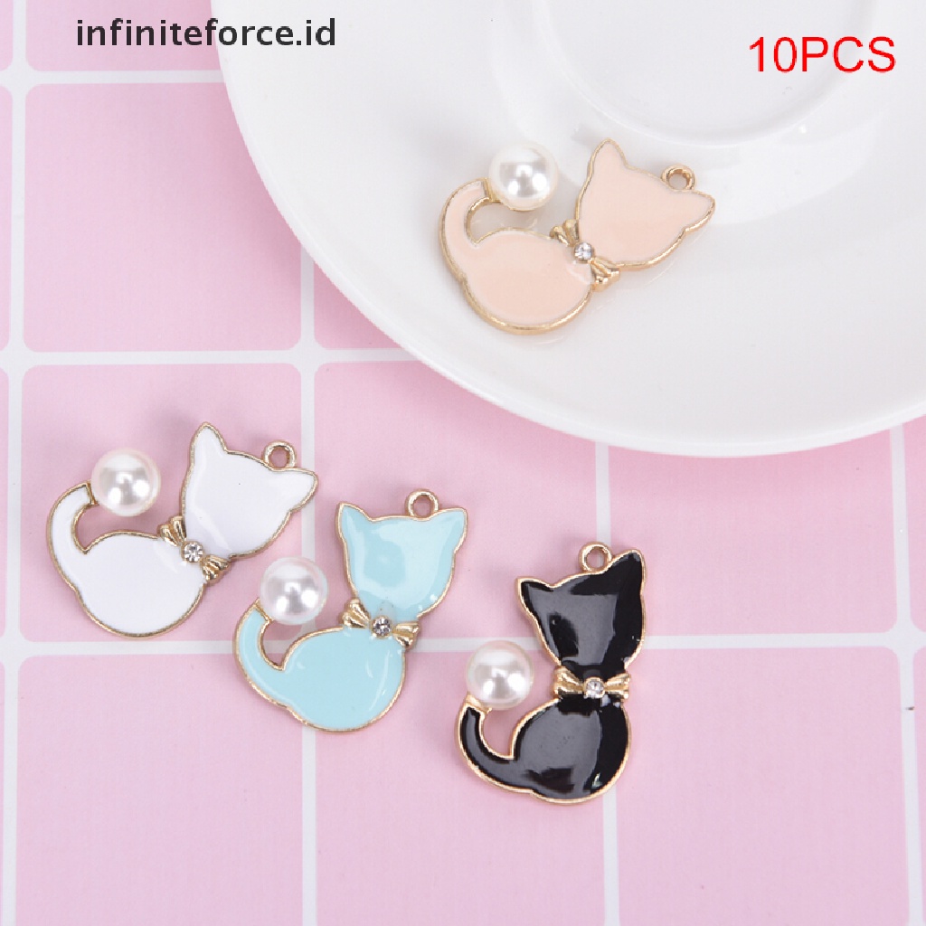 10pcs / Set Ekor Kucing Aksen Mutiara Untuk Membuat Perhiasan Diy