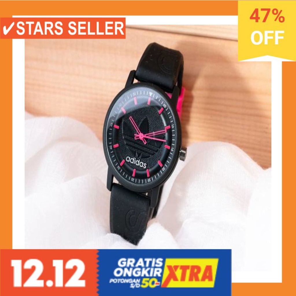 JAM TANGAN GROSIR MURAH LELAKI ANTI KARAT AIR LAKI / Jam tangan adidas tali rubber fashion cowo