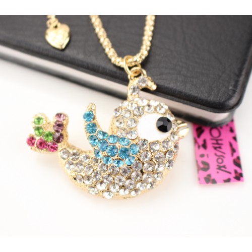 LIONTIN  BESAR  enamel Rhinestone flying bird Chain Choker