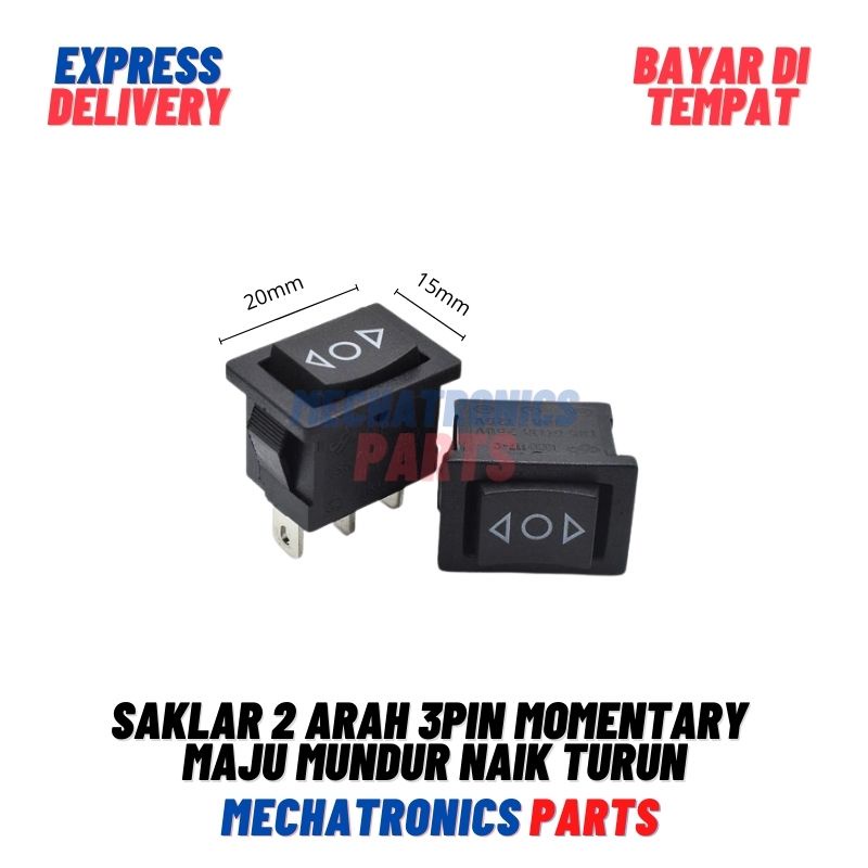 Saklar 2 Arah 3Pin Momentary Maju Mundur Naik Turun