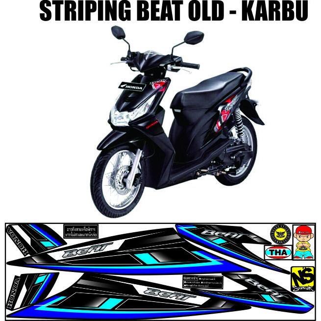 ALL STRIPING BEAT LAMA-KARBU VARIASI  BEAT OLD STICKER LIS BIRU @INDIGO01