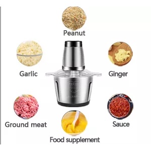 Blender Daging Stainless 2 Liter Chopper Penggiling Penghalus Daging Bumbu Masak Bawang Cabe Serbaguna 2 Liter Meat Blender Grinder Stainless Anti Karat