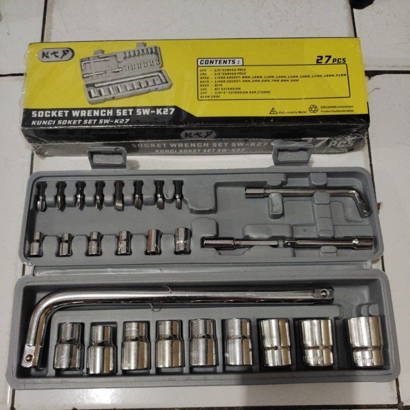 KTP kunci sok set 27pcs / KTP socket wrench set 27pcs