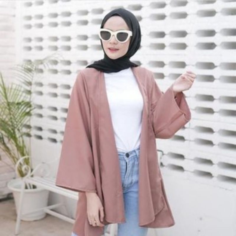 CARDIGAN KARDIGAN OUTER ROMPI POLOS LENGAN PANJANG OUTWEAR WANITA CARDIGAN BLOUSE BAHAN KATUN TWISCONE PREMIUM FASHION ATASAN MUSLIM WANITA TERBARU TERLARIS HITS OOTD SELEBGRAM KOREA KOREAN STYLE LD 100-3