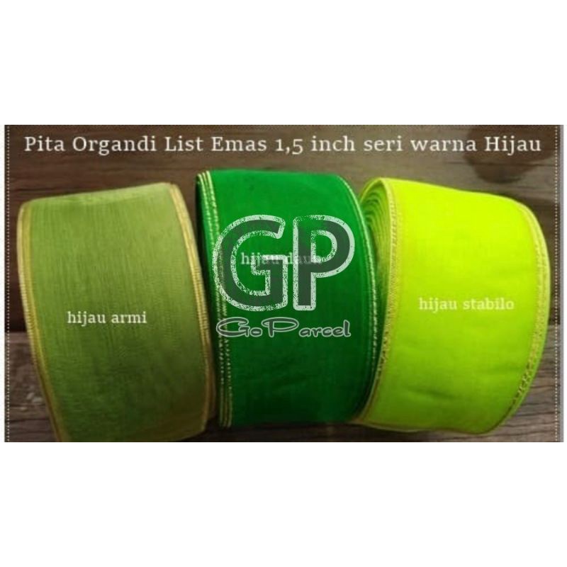 ( Rol 20 Yard ) PITA ORGANDY LIS EMAS 1 IN ( 2.5 CM ) - 1 INCH GOLD LIST / PITA ORGANDI LIS EMAS /