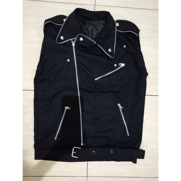 cod free emblem JAKET RAMONES / JAKET DOBEL KERAH / JAKET PUNK FULL RESLETING FREE EMBLEM DAN STIKER