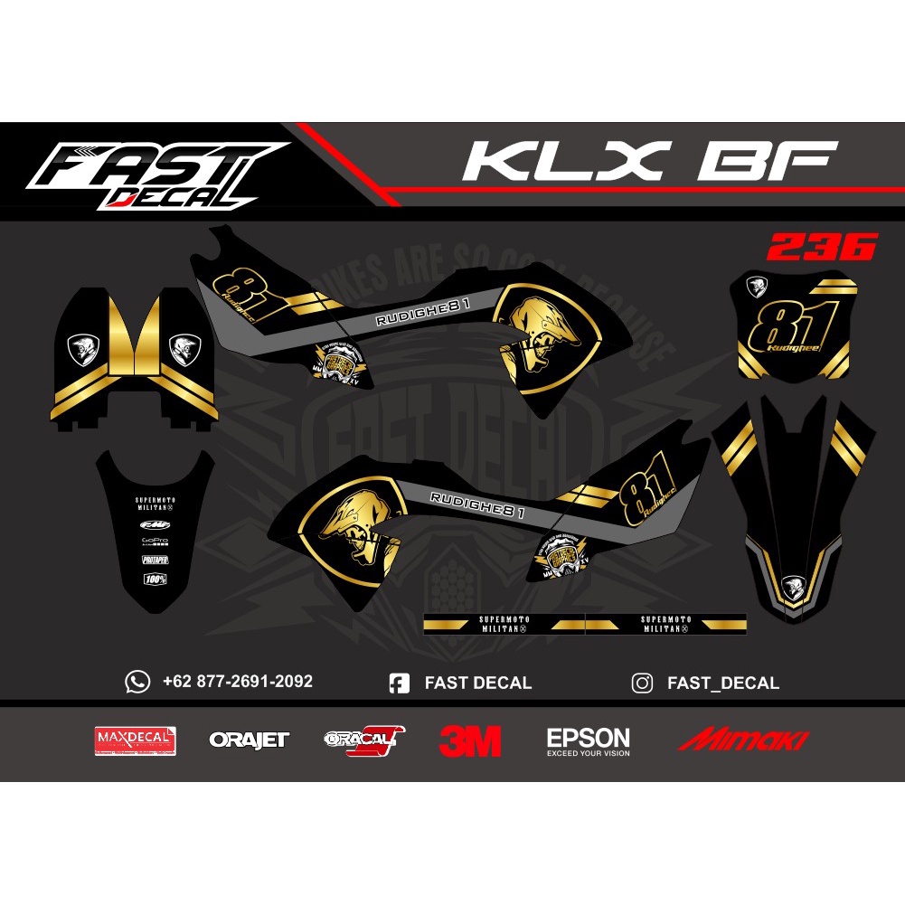 Decal klx bf dekal klx decal supermoto FD-236