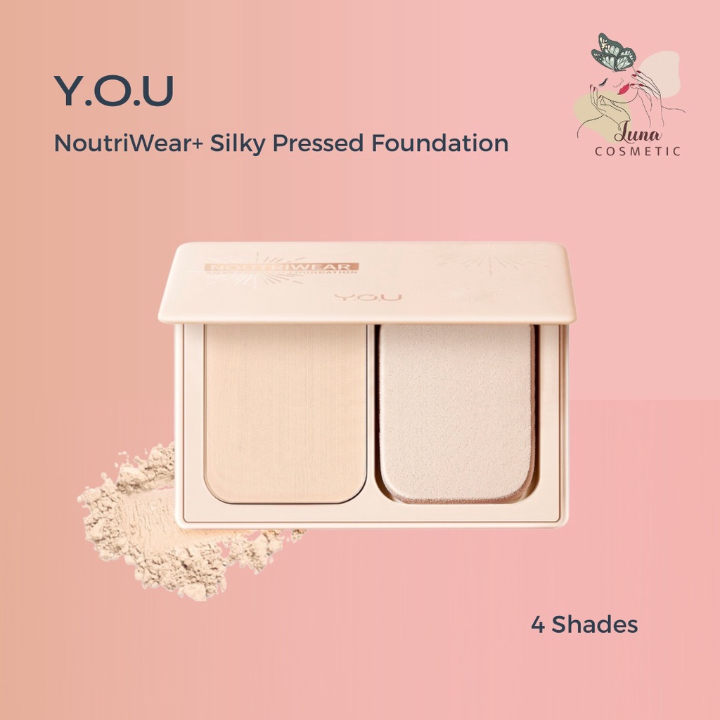 YOU NoutriWear+ Silky Pressed Foundation [Full Coverage | Oil Control &amp; Tahan Lama 24 Jam | Nourishing]