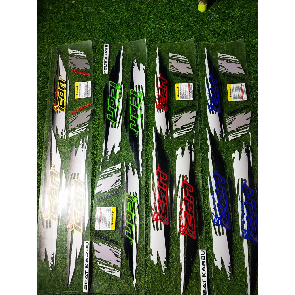 STIKER STRIPING UV BEAT KARBU VARIASI ICON BAHAN TRANSPARAN - STRIPING BEAT KARBU TERBARU