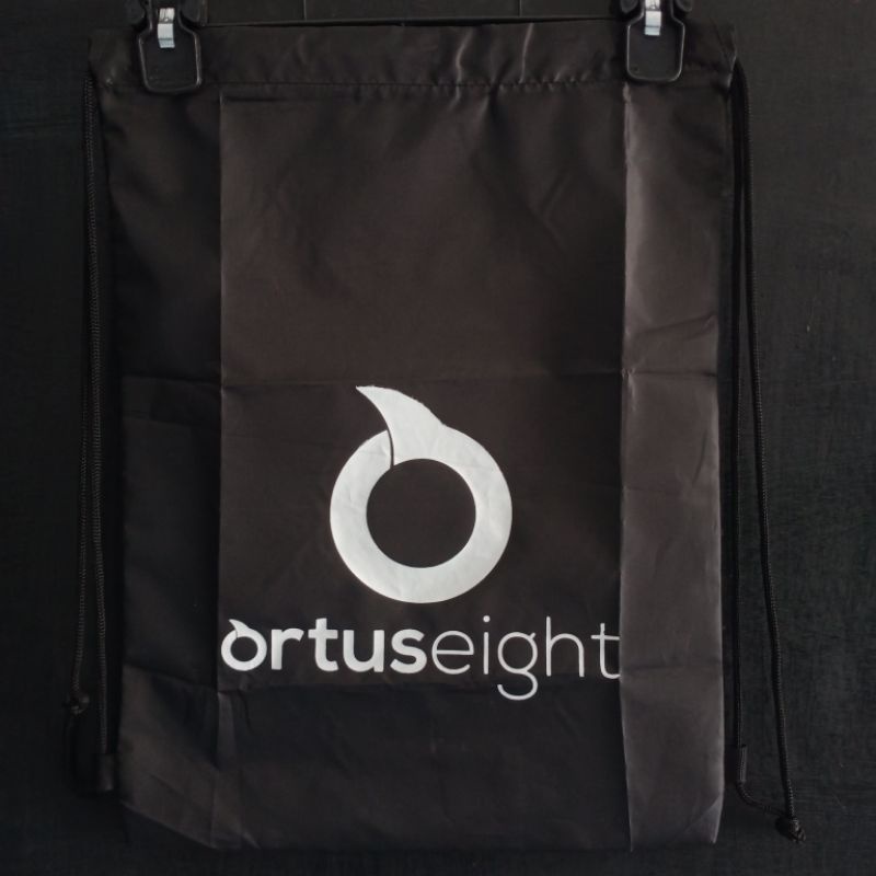 Tas Serut Gymsack String Bag Ortuseight Hitam Anti Air Tas Sepatu Bola Futsal Voli Olahraga Sekolah 