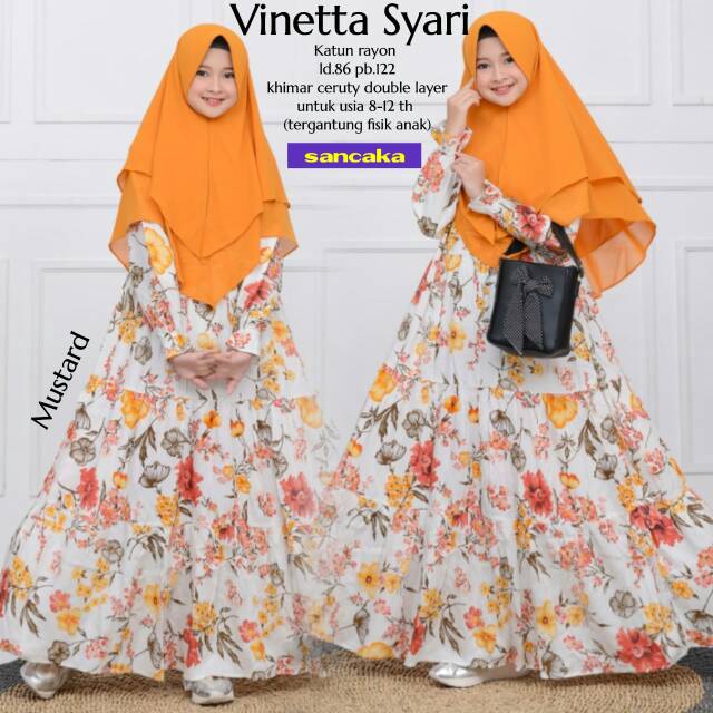 GAMIS SYARI ANAK VINETTA SYARI KIDS ORI SANCAKA