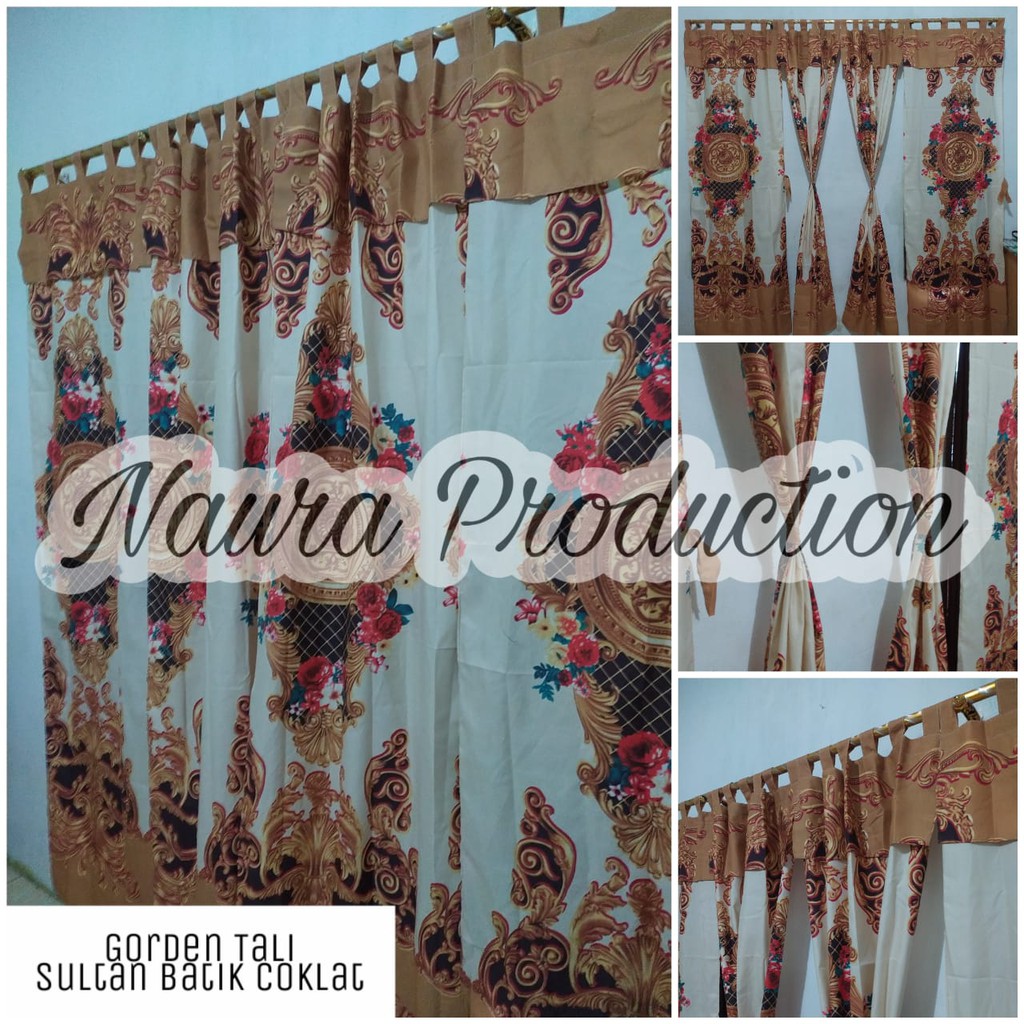 COD Gorden Pintu Hordeng Motif Bisa Jendela Sultan Batik Coklat