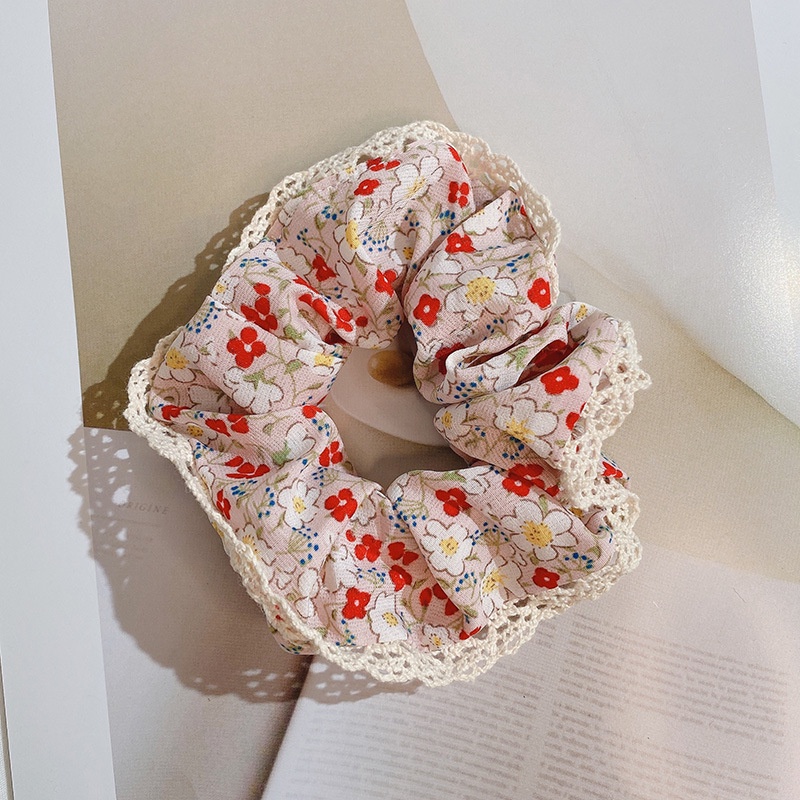 Srunchie Wanita / Ikat Rambut Korea Wanita Elastis Motif Bunga Fashion Import-FS-12 #4