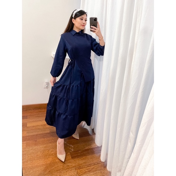 Vanesha Margaretta - 676# Maxi Adela 2in1 Busui Friendly / Kemeja Dress Rempel