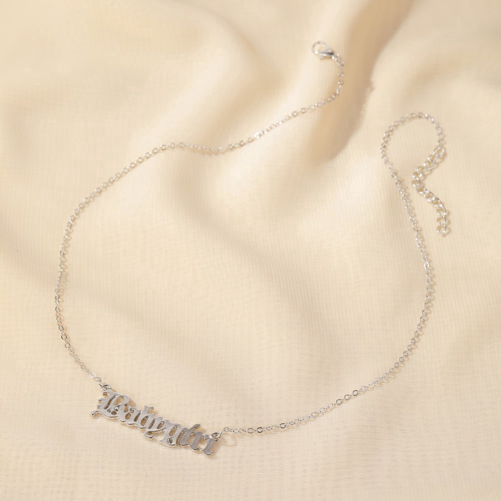 Kalung Alfabet Personalisasi Babygirl English Alphabet Necklace Rantai Klavikula Wanita Sederhana Hadiah Pacar Valentine