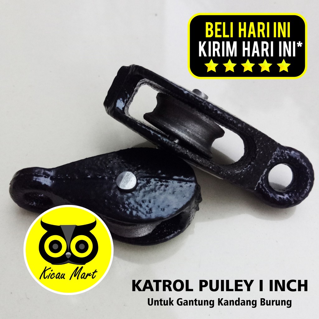 KATROL KEREKAN SANGKAR BURUNG KEREKAN BENDERA MINI PULLEY 1 INCH KATROL BESI KEREKAN PERKUTUT KTRBS