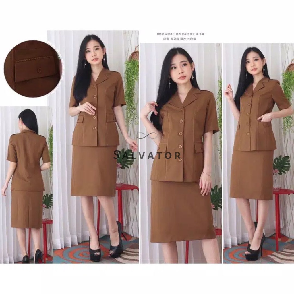 BLAZER WANITA / Seragam PNS / Baju PDH PNS Wanita / Baju Dinas Pemda Wanita / Baju Khaki PNS Wanita 