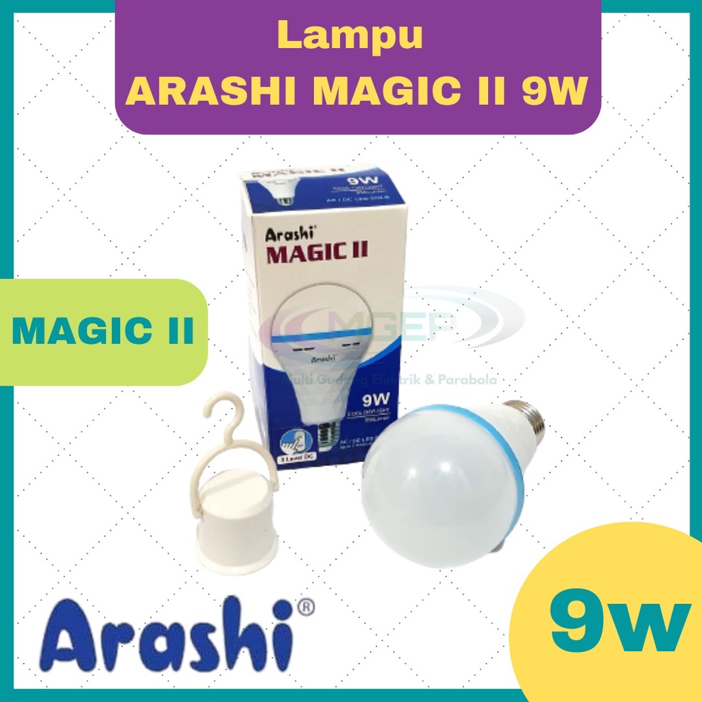 Arashi Magic Lampu LED Emergency 9 12 18 Watt 3 Mode Terang Lampu Darurat