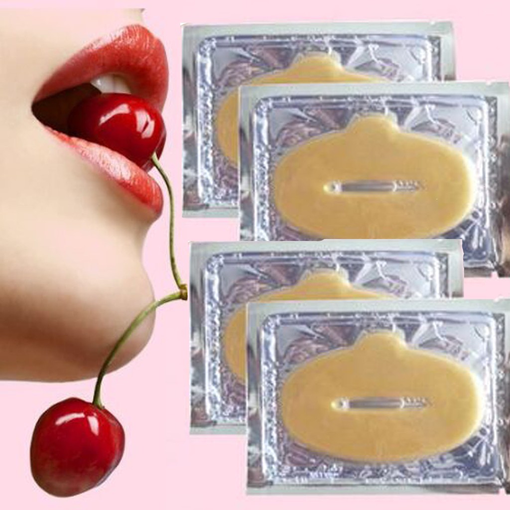 [25pcs] Masker Bibir Emas 24K untuk Memerahkan Melembabkan Bibir dan Menyembuhkan Bibir Pecah