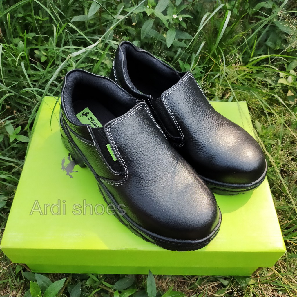 Sepatu Safety Pria Pendek Sepatu Low Boot Sefty Pria Kulit Asli Ujung Besi Septi Casual Cowok